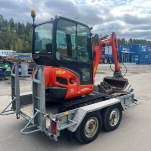 kubota kx 019 4 + 3 godets + remorque – mini pelle – 1,85t